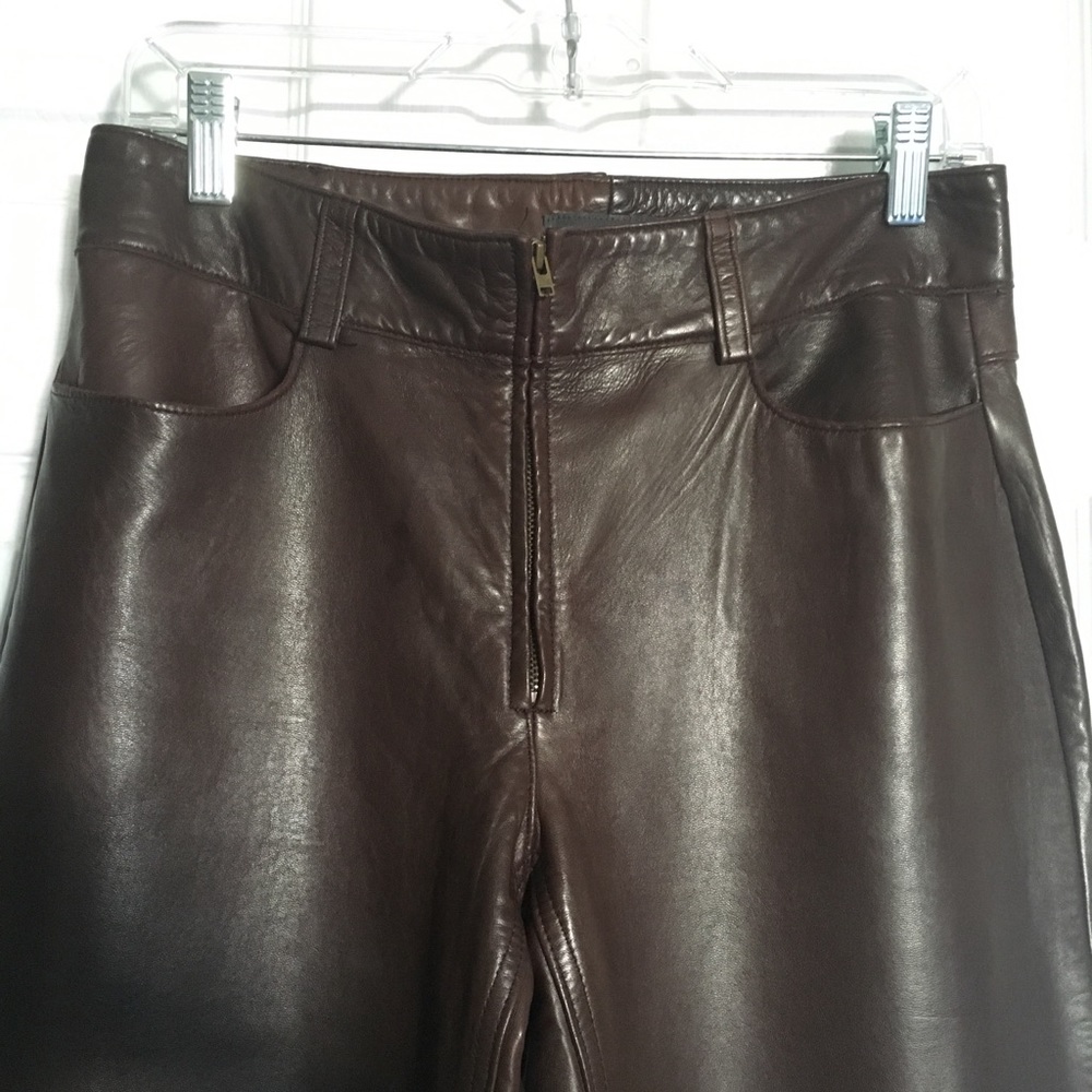100% Genuine Leather Brown Pants